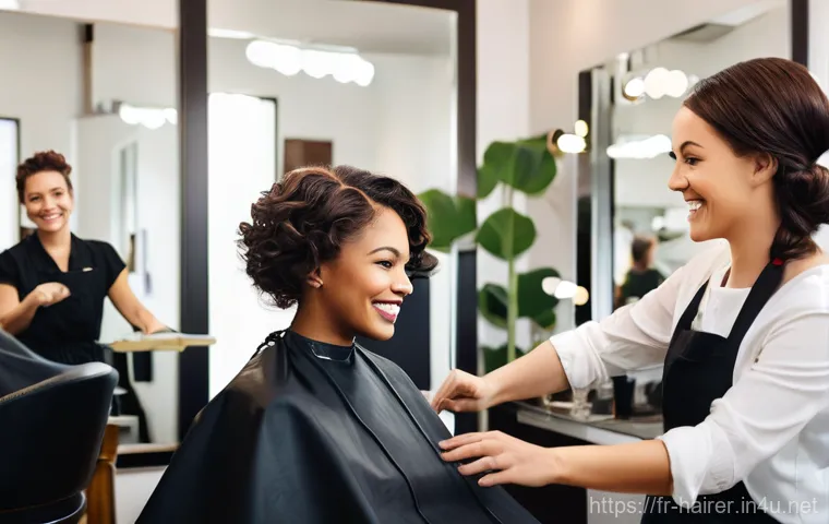 헤어디자이너 면접 질문과 답변 - **Prompt:** A highly skilled and focused hairstylist (can be male or female, diverse) meticulously s...